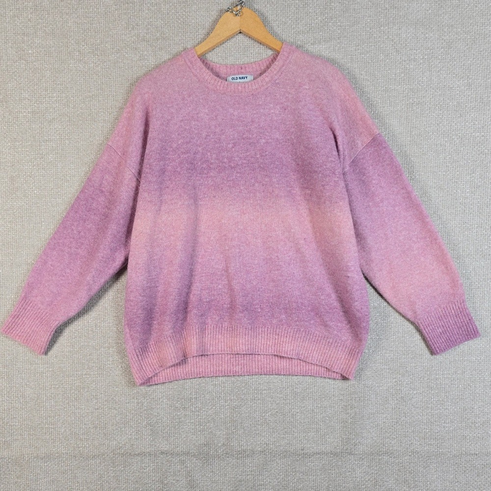 Old Navy Womens Pink Purple Ombre Wool Blend Knit Sweater Large